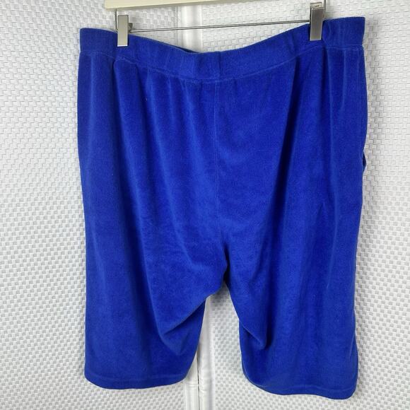 D&C Active HSN TERRY CLOTH PULL ON POCKET SHORTS XL 12” Inseam Stretchy Blue - Picture 7 of 7